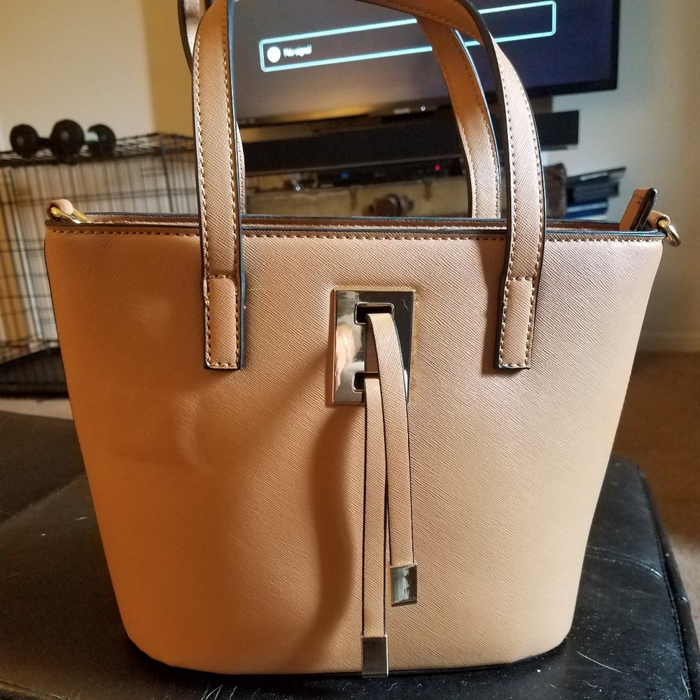 Tan satchel purse